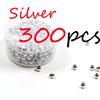 300pcs 3mm Hollow Plastic Beads for Fly Tying Nymph Scud Belly Eyes / Spinner Lure Beads Gold Silver Rainbow Color