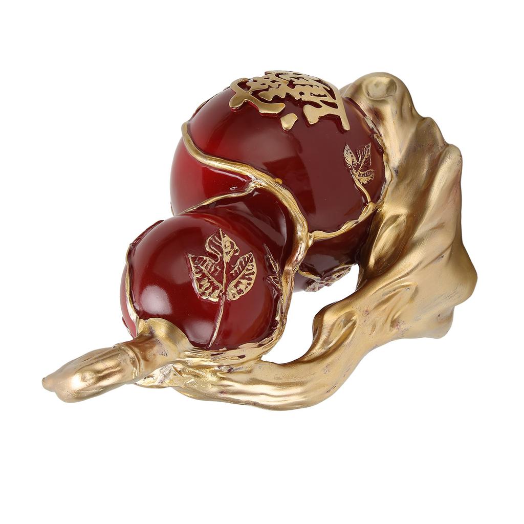 Красная смоляная тыква-статуэтка Богатство Мир Раскрашенная вручную китайская тыква фэн-шуй с противоскользящей накладкой