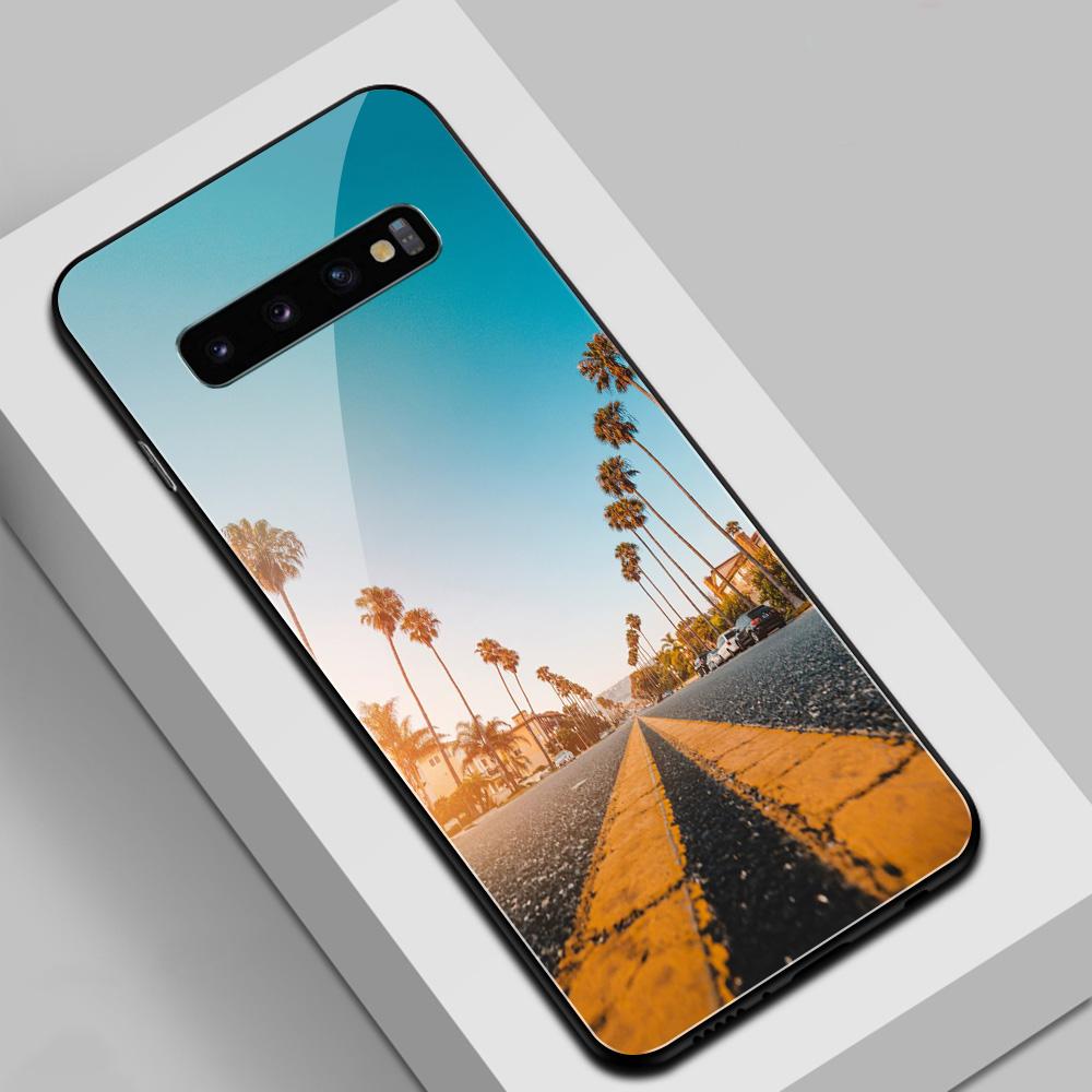 For Samsung S10e Glass Back Cover Case Road Shell Note 8 Case for Galaxy S8 S9 S10 Plus Note 8 9 10 Plus S10e S20 Plus Ultra S22
