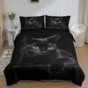 Duvet Cover Set Fashion 3D Black Cat Print All Season Bedding Set Soft Comfortable Duvet Cover, For Bedroom Guest Room