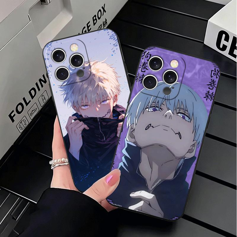 Аниме Инумаки Тоге JUJUSU Мягкий чехол для телефона для iPhone 16 16E 17 Air 15 Pro Max 14 Plus 13 Mini 11 12 7 Черная задняя крышка