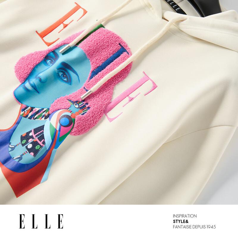 ELLE Heavy-Duty Print Hooded Sweatshirt