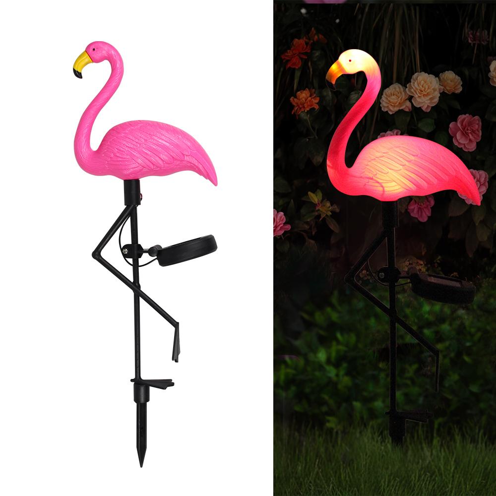 Flamingo Outdoor Landscape Yard Light Waterproof Solar Garden Lamps Lawn Lights Patio Walkway Lights Stake Light Holiday Decor