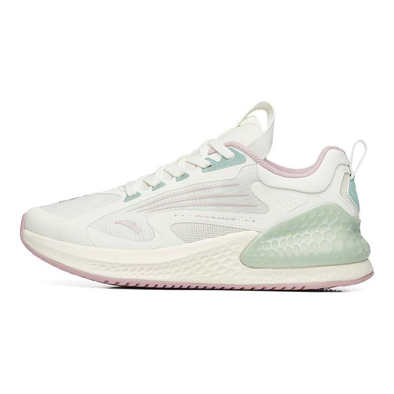 Anta C37+ Soft Sole Breathable Low top Running Shoes Women's White Gray Green 922235537-1