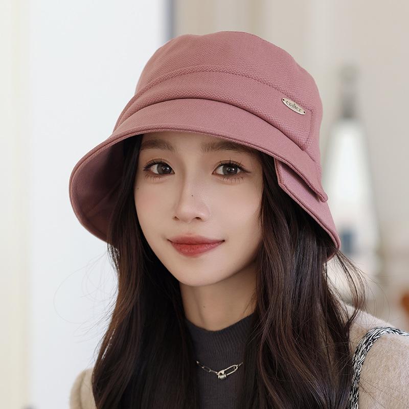 Versatile fisherman's hat children's new high-end Internet celebrity plain face covering bucket hat showing washbasin hat
