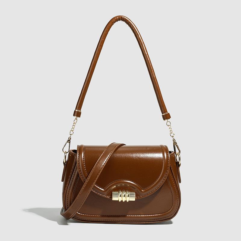 Сумка-седло из текстурной ткани «ниша» Французская сумка через плечо подмышкой Ретро-модная маленькая квадратная сумка