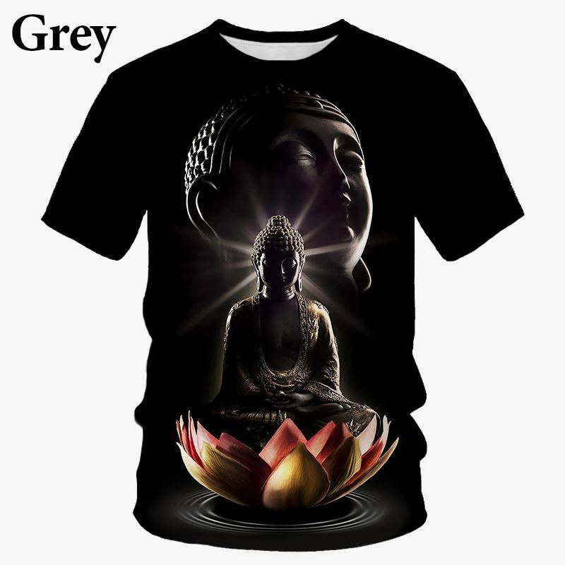 Летняя мужская футболка с 3d принтом «Элигиозный Будда Шакья Муни», футболка с лицом Будды, модные повседневные футболки с круглым вырезом и короткими рукавами