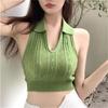 New Niche Sexy Spice Beauty Back Sleeveless Knit Short Halter Halter Summer Top To Wear Outside