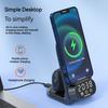 3 IN 1 Clock Wireless Charger Stand for SmartPhone Type-C Earphone Fast Charger Station for Iphone 15 14 13 12 11 Pro Max Airpods
