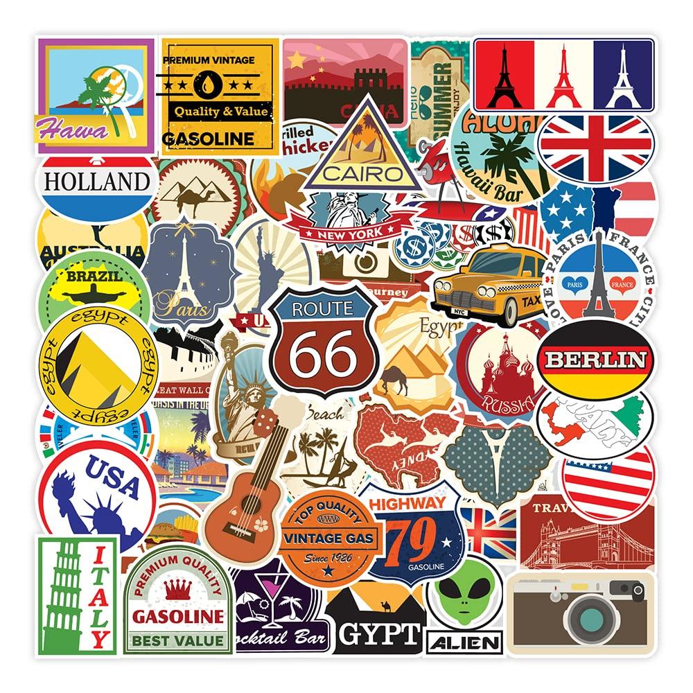 Travel City Sticker 100 Travel Waterproof Travel City Sticker Brand Sticker Suitable for Set, Sheets, Stickers, Pack, Suitcase, Cars, Motorcycles,