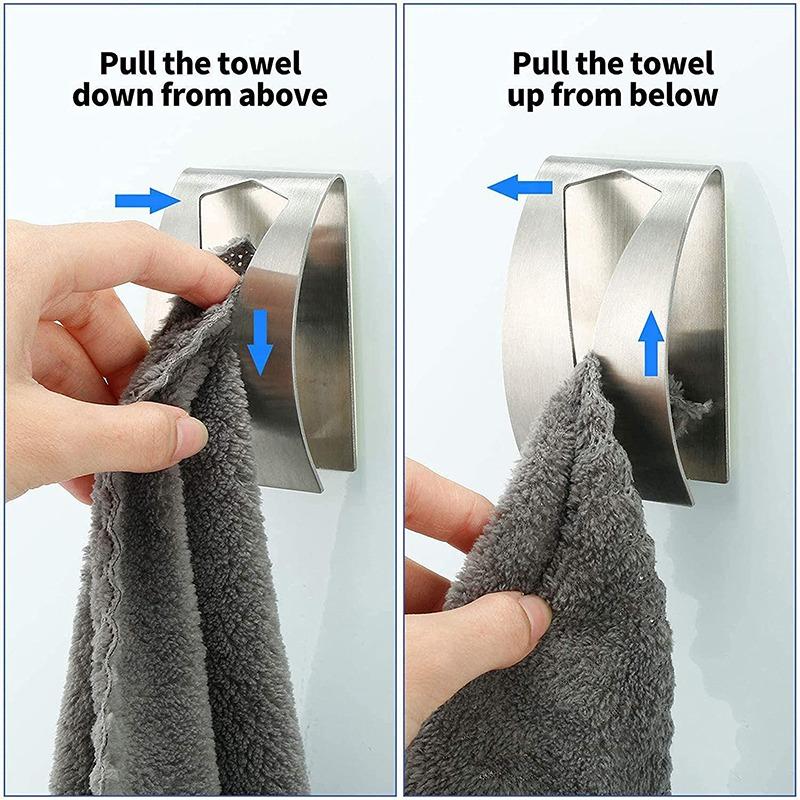 1/4 PCS Towel Hanger Self Adhesive Towel Hook Holder Grabber Wall Mount Tea Towel Holder for Bathroom Accesories Kitchen Gadgets