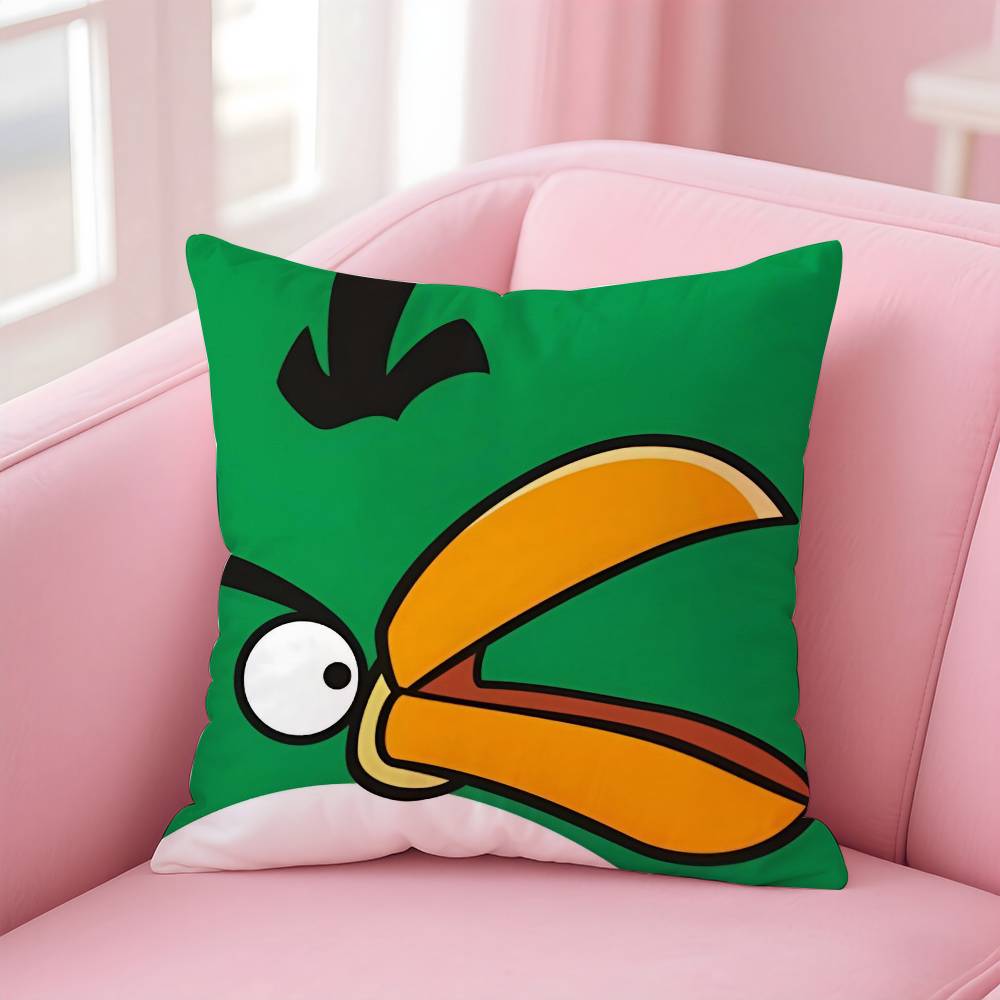 Анимация A-A-Angry Birds Мультяшная Наволочка Противопылевой Клещ Наволочка На Молнии Невидимка Шелковистый Короткий Плюш Чехол для Подушки Дивана