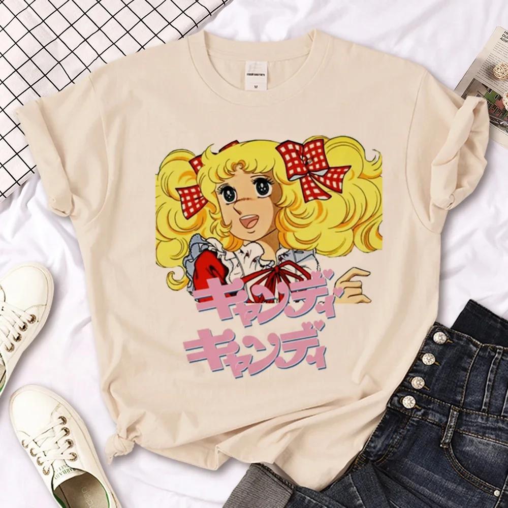 Футболка Candy Candy Женская Y2K Футболки FeУнисекс Аниме Уличная одежда 2000-е Повседневная Женская одежда Оверсайз Футболки с коротким рукавом С принтом