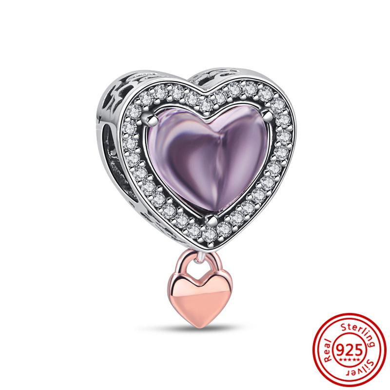 100% стерлингового серебра 925 пробы, подвеска для мамы, бусины в форме сердца навсегда, подходят оригинальные модные подвески, браслет, ювелирные изделия своими руками, подарок на день матери