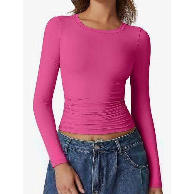 Европейские и американские женские пуловеры с длинным рукавом и круглым вырезом из молочного шелка