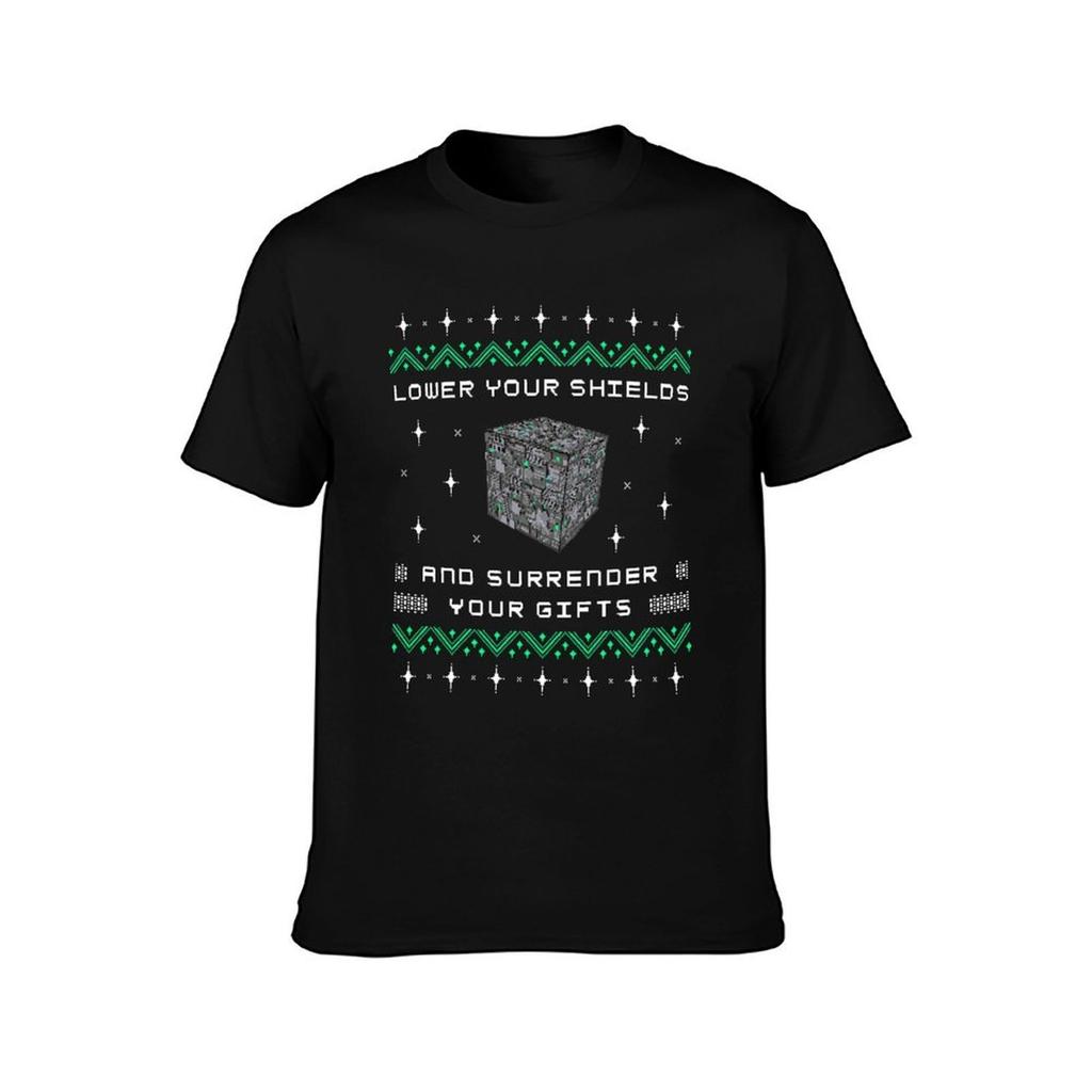 Свитер с Рождеством Борг Куб Смешной Уродливый Футболка t shirts для мужчины приталенная мужская футболка хлопок 100% Футболка