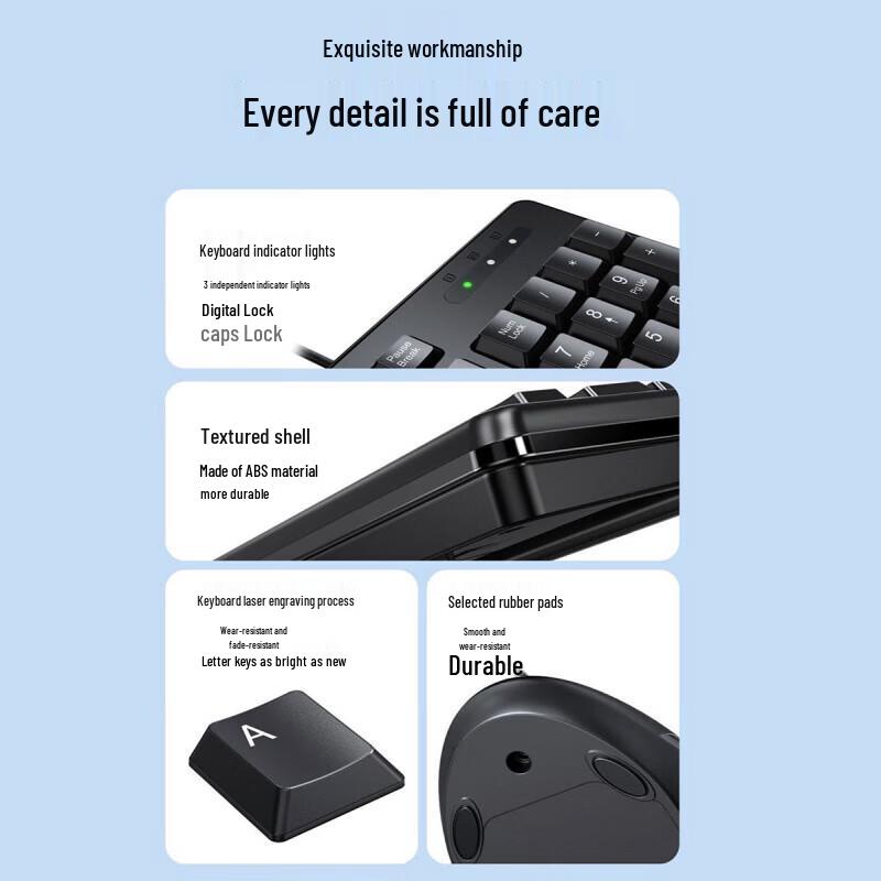 Lenovo PW11 Ergonomic Wired Keyboard and Mouse Combo