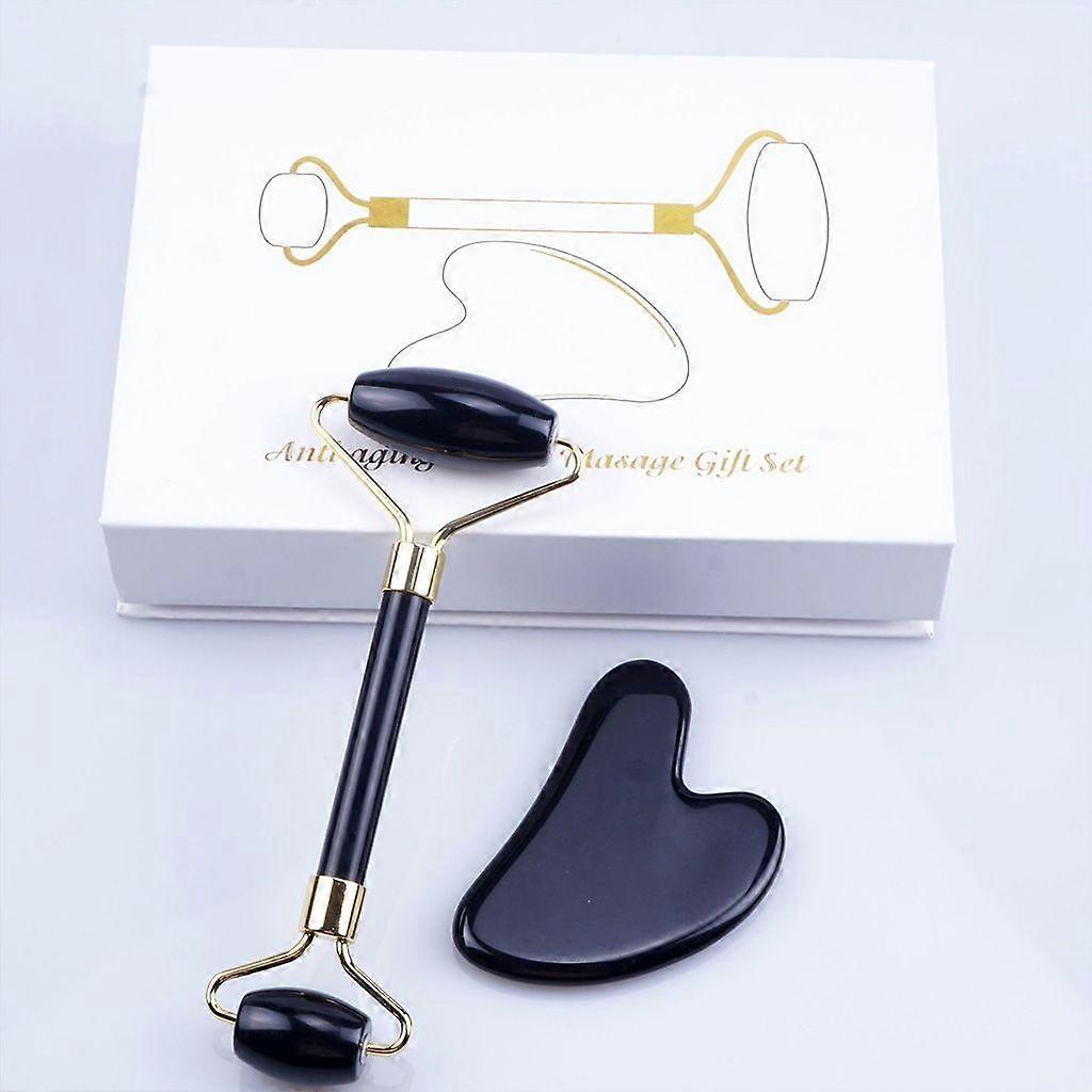 Jade Roller Gua Sha Massage Kits Anti-Aging for Eye Puffiness Treatment Skin Tightening Rejuvenate Face Neck Slimming Massager