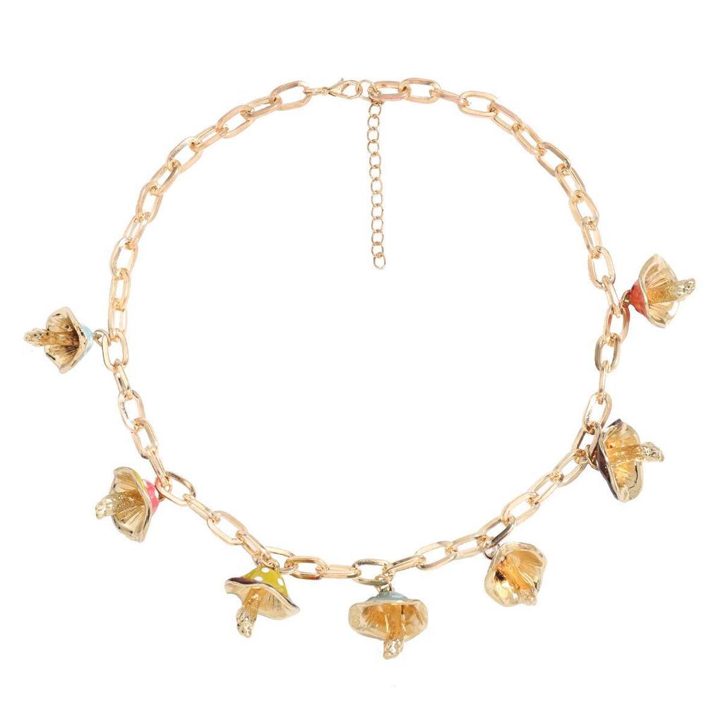 Модное многослойное ожерелье из сплава в виде гриба в стиле хип-хоп для женщин