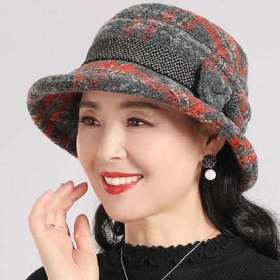 Осень-зима шляпы для женщин среднего возраста, модные, тонкие, шерстяные, теплые, с большой окружностью головы, шляпа для тазика, утепленная шляпа рыбака для пожилых женщин