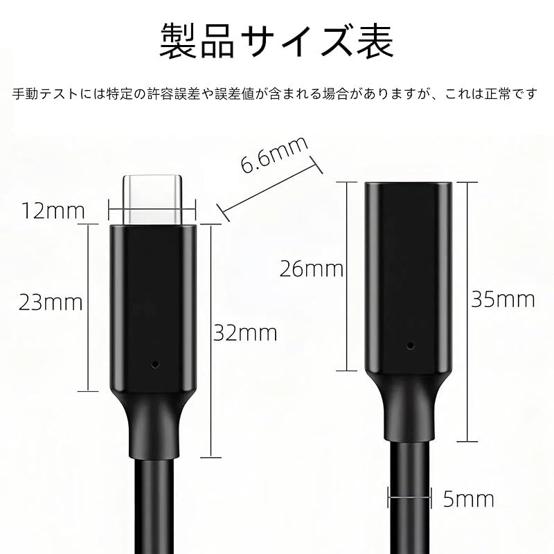 Renvmexy USB C Extension Cable, Type-C Male-female 10Gbps 3.2 Gen2 High Speed Data Transfer, 4K Video Output, PD 100W Fast Charging Correspondence,