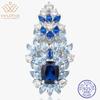 WUIHA Vintage 100% 925 Sterling Silver Lab Sapphire High Carbon Diamond Gemstone Wedding Engagement Cocktail Ring Fine Jewelry