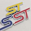 XXUI3 3D Metal Styling ST Logo Car Front Grille Badge Rear Trunk Emblem For Ford Focus Edge Explorer Mondeo Fiesta Escape Accessories