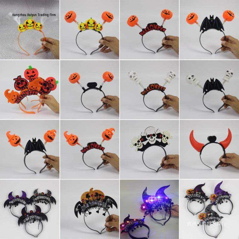 Luminous Halloween Pumpkin & Horn Headband for Kids & Adults