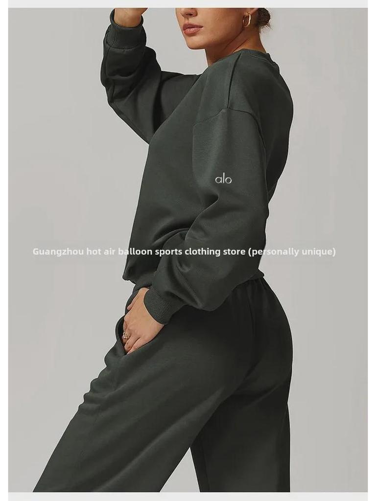 Alo Yoga Женская повседневная толстовка с круглым вырезом и длинным рукавом