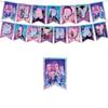 Birthday Theme Party Decoration Banner Pull Flag Cake Flag Balloon- Set