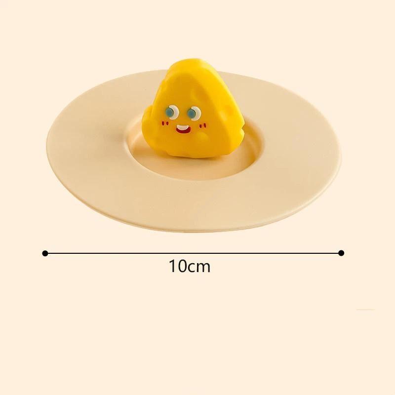 Food Grade 10cm Cartoon Silicone Cup Cover Heatproof Leakproof Suction Dustproof Lid for Kitchen Daily Use Coffee Mugs