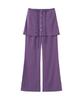 POEV Relaxed-Fit Layered Skirt Pants - Purple