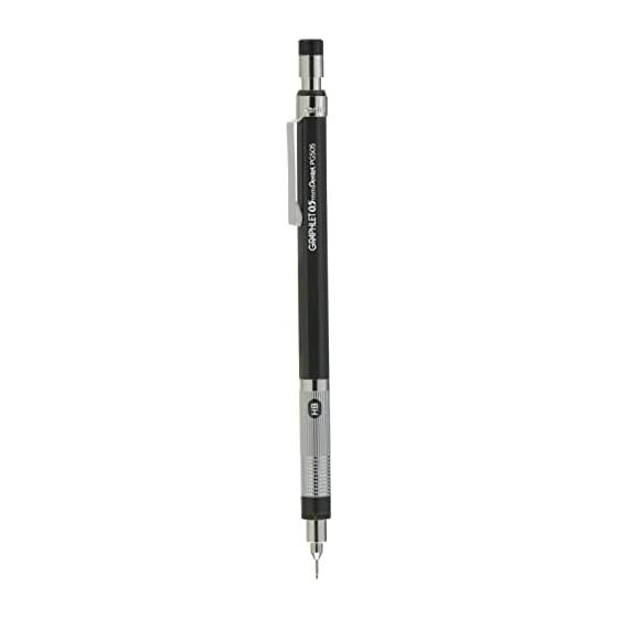Механический карандаш Pentel Graphlet, 0,5 мм, упаковка 10 шт., PG505-AD, Нескользящий рифленый захват, Индикатор твердости грифеля