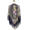 130*130cm Luxury Floral Print Russian Square Scarf