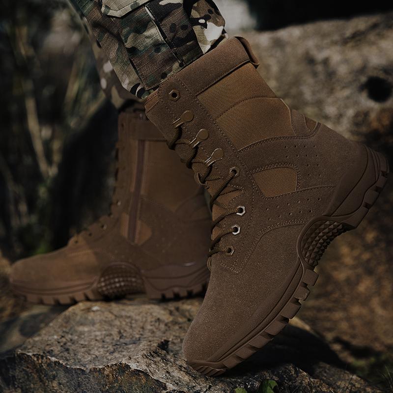 Мужские военные ботинки, уличные альпинистские ботинки, походные ботинки, ботинки для пустыни, водонепроницаемые прочные высокие сапоги, большой размер