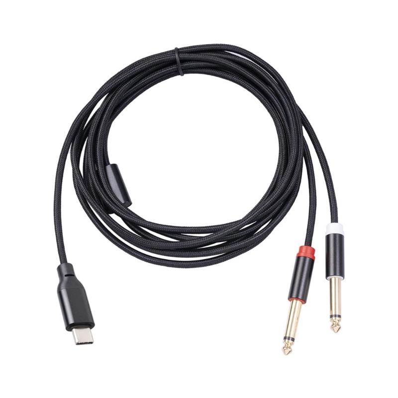 Y-образный кабель Type C на 6,35 мм Гибкий USB C на 6,35 мм 1/4 дюйма TRS Кабель Широкая совместимость, Отличное качество звука