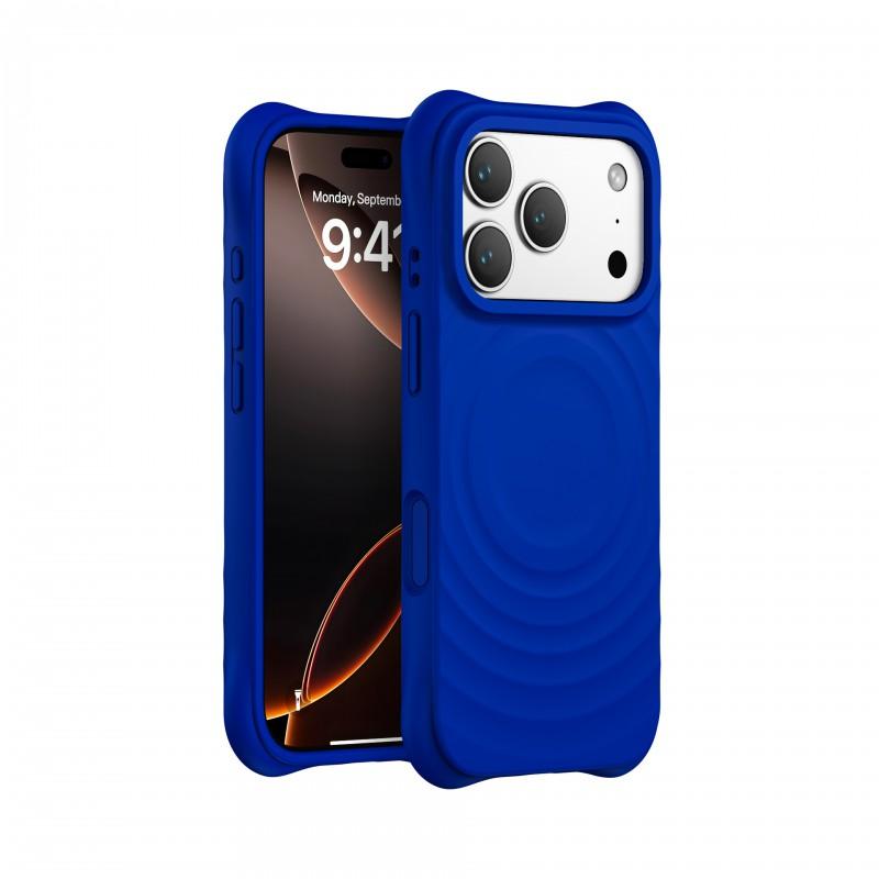 Liquid Silicone Phone Case IPhone 17 Pro With Magnetic Snap Wave Texture Shockproof Slim Minimalist Design
