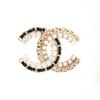 Брошь-значок из овчины, цветовой блок Diamond, металлическая Double C, унисекс, золотой, серебряный AB8610-B08593-NJ194
