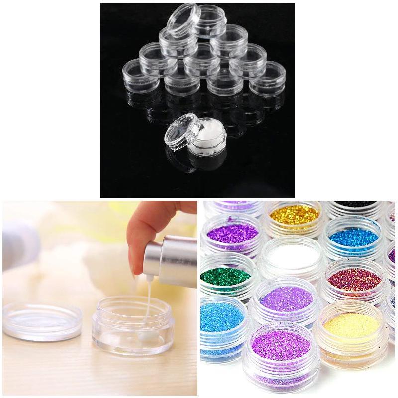 100 Pcs 5ml Clear Plastic Pot Jars Cosmetic Containers Sample Container Mini Bottle