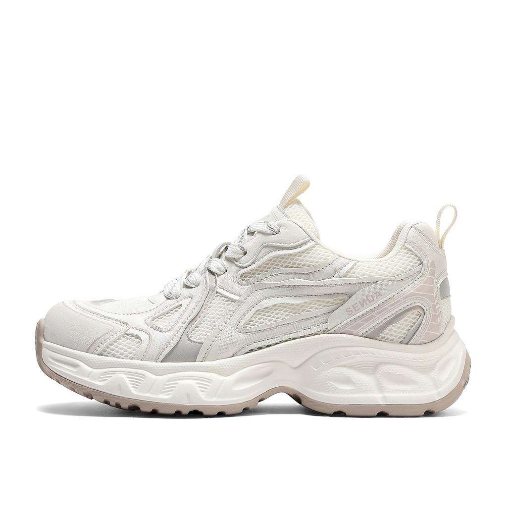 Senda Dad Shoes Women 2026 Spring New Mesh Sports Style Thick-soled Casual Shoes