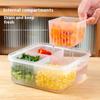 Refrigerator Storage Box 4 Grid Food Vegetable Fruit Storage Box Fridge Organizer Drain Basket Meat Onion Ginger Clear Crisper
