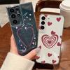 Шелковый чехол с сердечками для Samsung Galaxy S26 Ultra S25 FE S24 S23 S22 A54 A15 A35 A55 A16 A36 A56 A17 A37 A57 5G Мягкая накладка