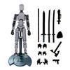 Robot Action Figure with Stand Accessories Movable Joints 3D Printed Robot Model Toy Stress Relief Articulated Dummy Figurine Decoration