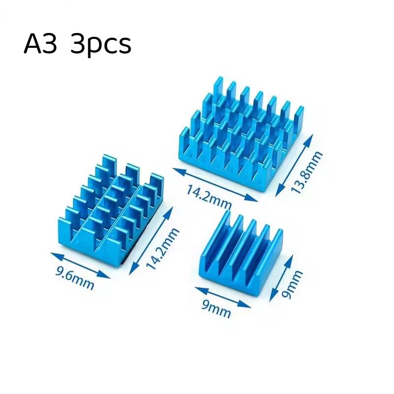 Raspberry Pi 4 Cooling Radiator 3PCS Durable Aluminum Heat Sink Kit for Raspberry Pi 4B 24/7 Stable Running