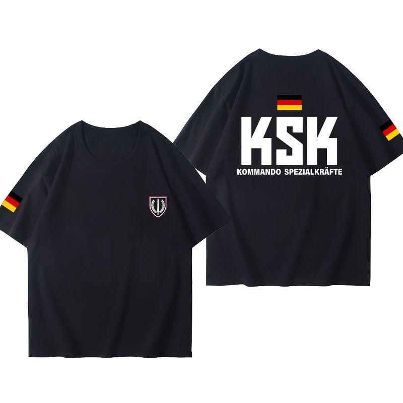 GerUnisexy Ksk GerUnisex Футболка Спецназа Военный Фан Военный Стиль Тактические Повседневные Короткий Рукав Чистый Хлопок Футболка Лето