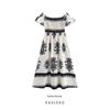 Kaslead New Arrival Women's Clothing Fashion Style Fashion Casual Minimalist Print Smocking off-Shoulder Dress