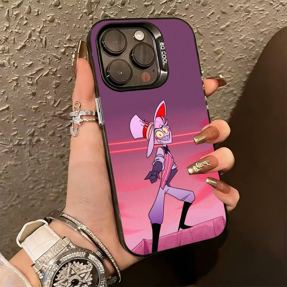PC-Hazbin H-Hotel Аластор Чехол для телефона для iPhone 17,16,15,14,13,12,11 Plus,Pro Max,XS,Цветной Серебристый Чехол для телефона Funda Cover
