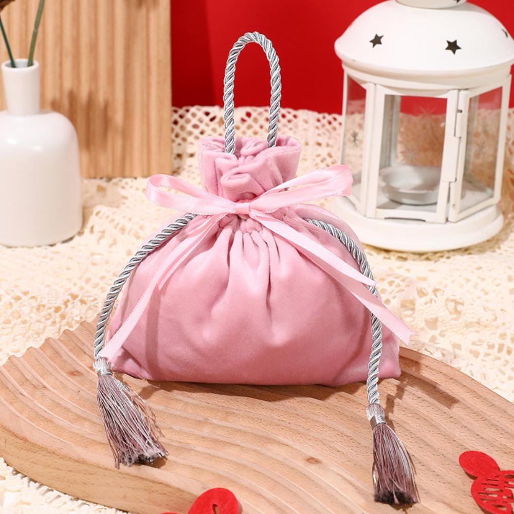 Chinese Drawstring Candy Bag Traditional Wedding Gift Bag Jewelry Organizer Flannel Gift Bag  Party