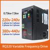 RQ320 Портативный преобразователь частоты Однофазный в трехфазный VFD/VSD Частотный инвертор для двигателя