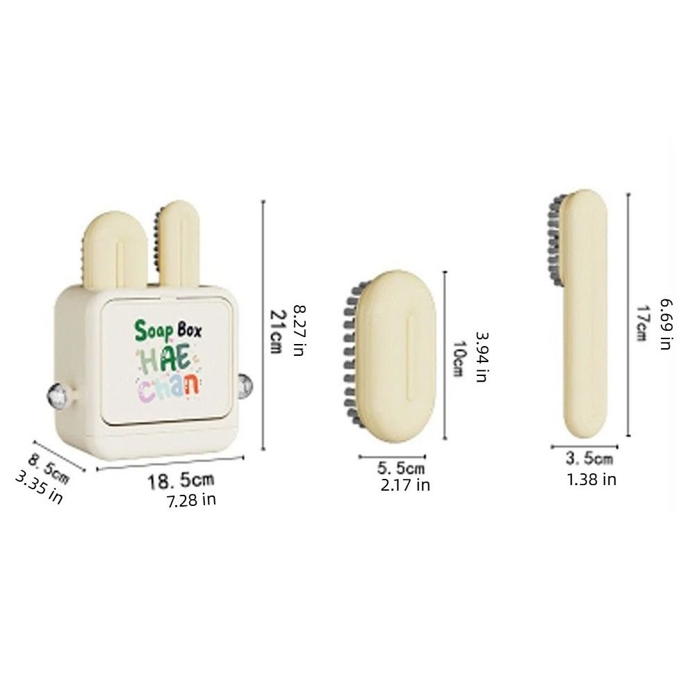 3 in 1 Clothing and Shoe Brush Set Space Saving Flip Laundry Brush Plastic Wall Mounted Bathroom Storage Box Bathroom Organizer